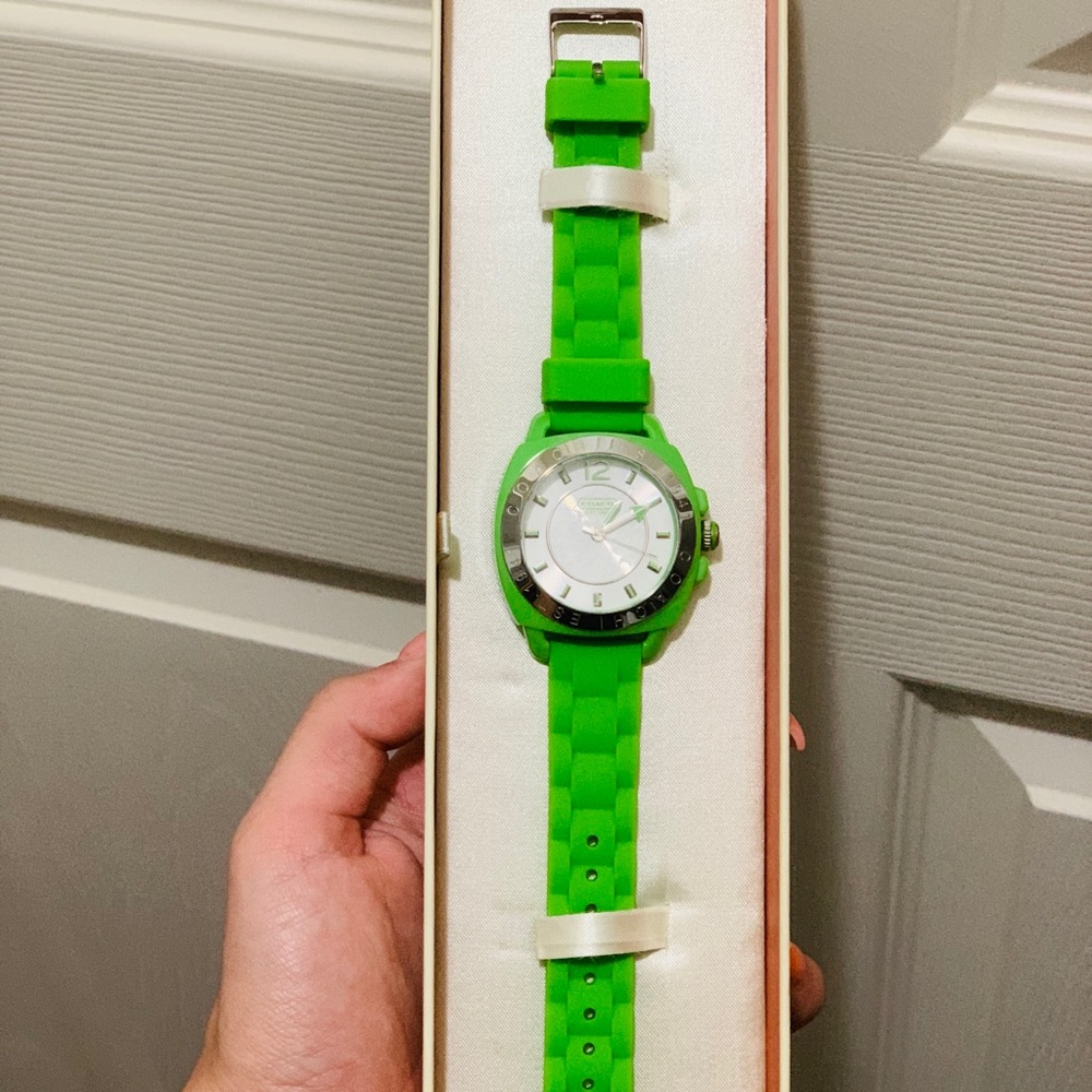 COACH Maddy Stainless Steel Rubber Strap Watch